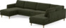 Bridge - 3-sits soffa med schäslong vänster och divan höger - Grön