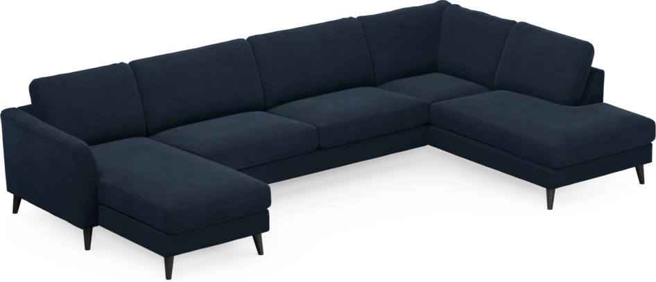 Bridge - 3-sits soffa med schäslong vänster och divan höger - Blå