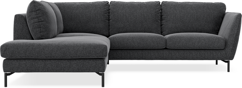 Madison - 2-sits soffa med divan vänster - Svart