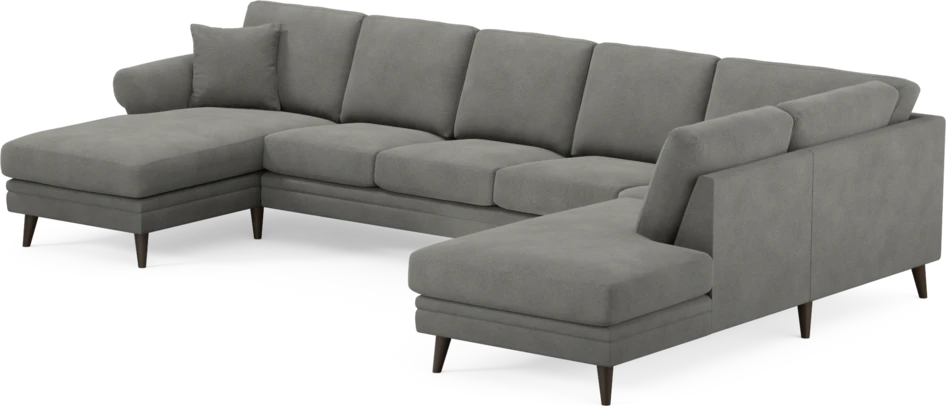 Eden - 3-sits soffa med schäslong vänster och divan höger - Grå