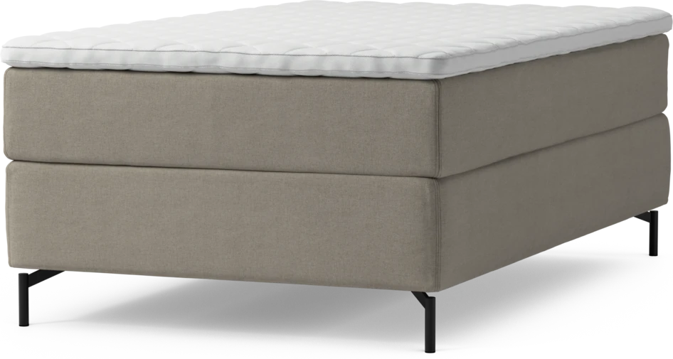 Delux Exclusive - Kontinentalsäng, enkelsäng 120 cm med bäddmadrass och sängben - Beige