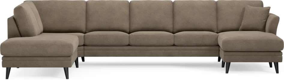 Eden - 3-sits soffa med divan vänster och schäslong höger - Brun