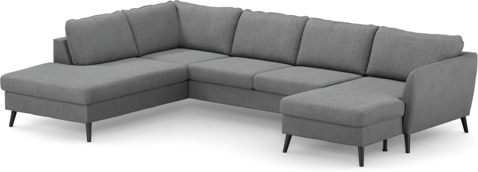 County - 3-sits soffa med divan vänster och schäslong höger - Grå