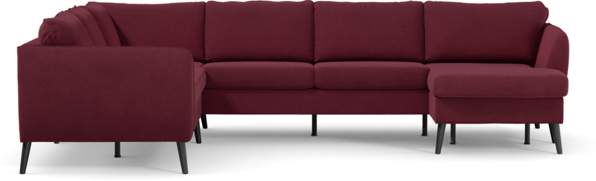 County - Hörnsoffa, 2+3-sits med schäslong höger - Röd