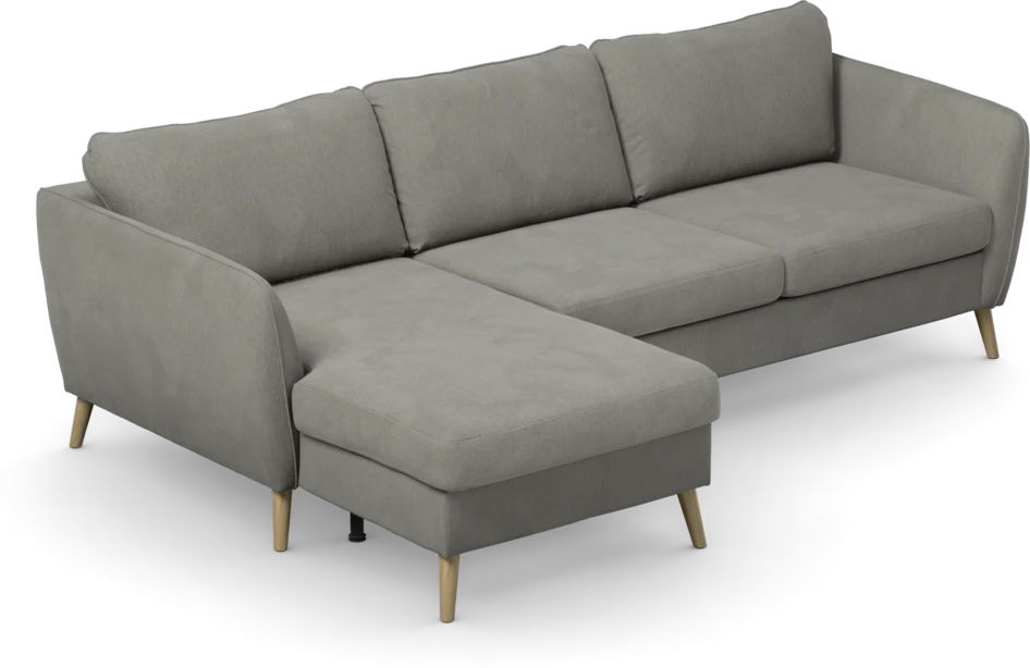 County - 3-sits soffa med flyttbar schäslong - Grå