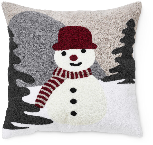 Snowman - Kudde, 45x45 cm - Flerfärgad