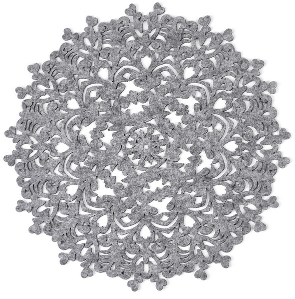 Joyful - Tablett i filt, Ø 38 cm - Grå