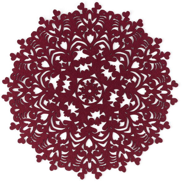 Joyful - Tablett i filt, Ø 38 cm - Röd