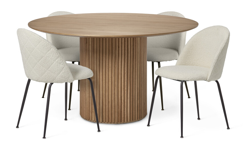 Cord - Matgrupp med 4 stolar Kiwi - Vit