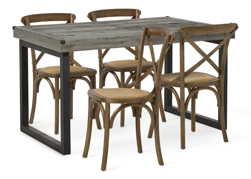 Woodenforge - Matgrupp med 4 stolar Alexia - Brun