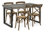 Woodenforge - Matgrupp med 4 stolar Alexia - Brun