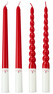 Luva - Ljus, H 25 cm, 4-pack - Röd