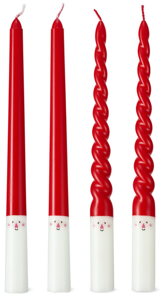 Luva - Ljus, H 25 cm, 4-pack - Röd