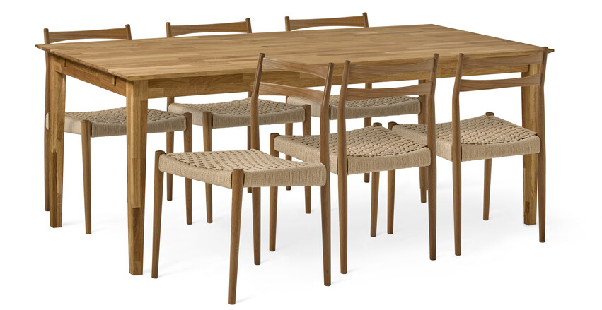 Ekerö - Matgrupp med 6 stolar Ines - Beige