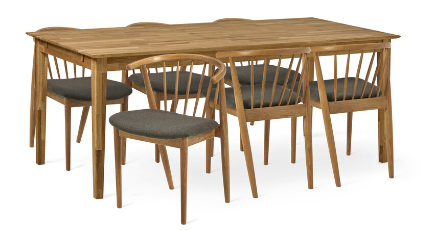 Ekerö - Matgrupp med 6 stolar Sixten - Beige