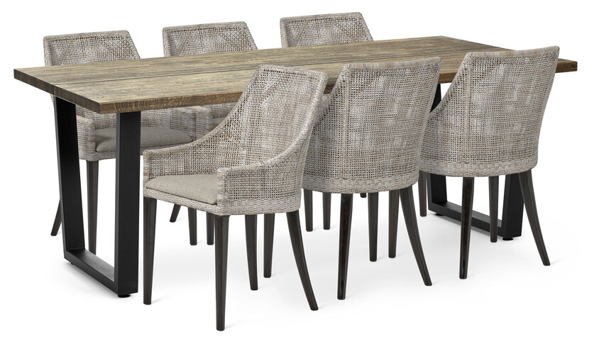 Chatham - Matgrupp med 6 karmstolar Jill - Beige