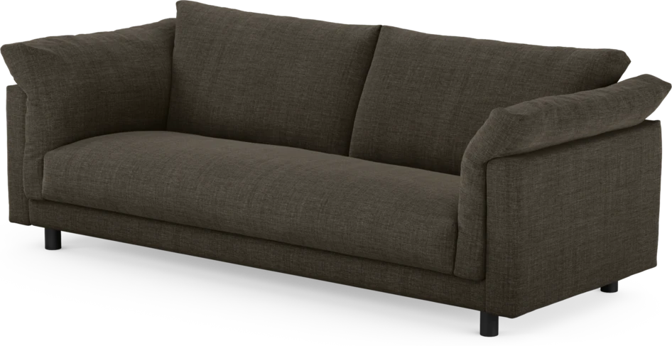 Cherrie - 3-sits soffa, hel dyna, fast klädsel - Brun