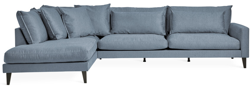 Leone - 3-sits soffa med divan XL vänster - Blå