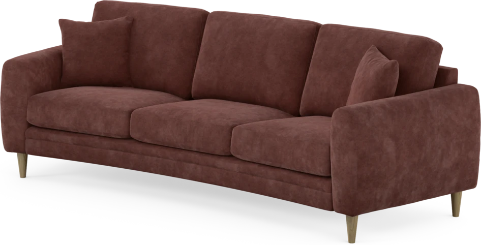 Eden - 3-sits soffa svängd - Röd