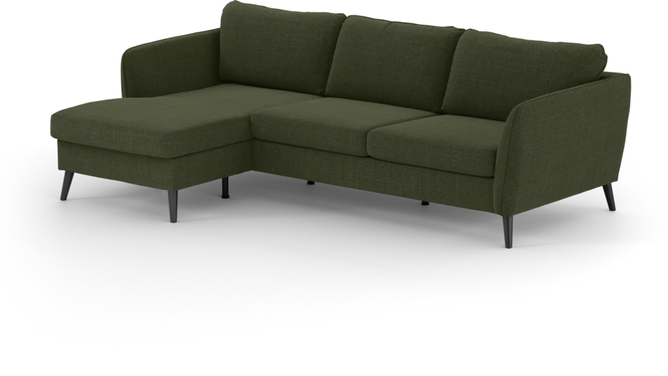 County - 3-sits soffa med flyttbar schäslong - Grön