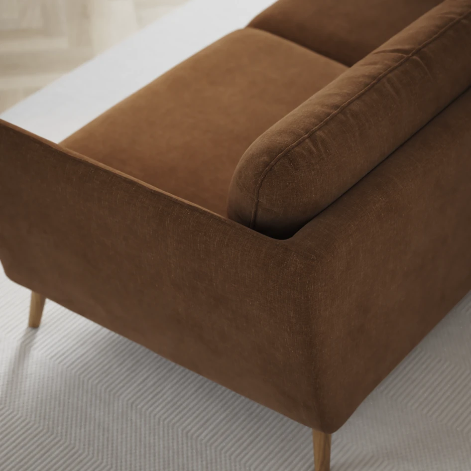 Madison Lux - 2-sits soffa med divan vänster och höger - Brun