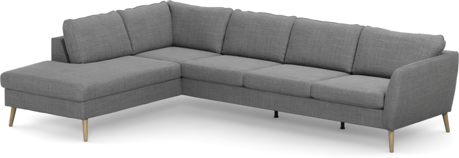 County - 3-sits soffa med divan vänster - Grå