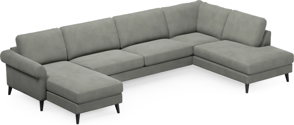 Bridge - 3-sits soffa med schäslong vänster och divan höger - Grå