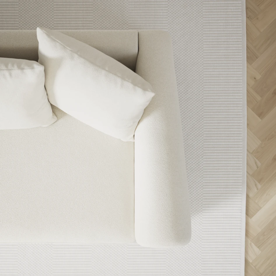 Town - 3-sits soffa med schäslong vänster - Vit