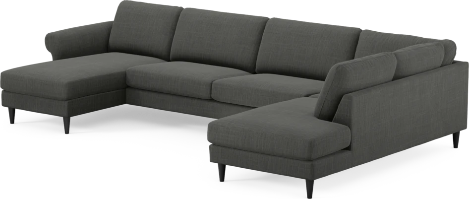 Bridge - 3-sits soffa med schäslong vänster och divan höger - Grå