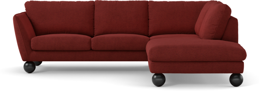 Madison Lux - 2-sits soffa med divan höger - Röd