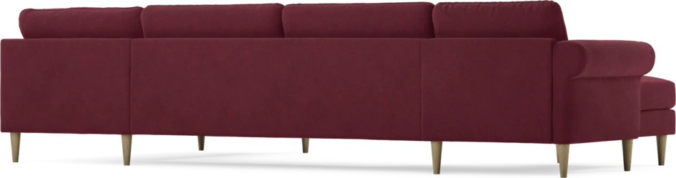 Bridge - 3-sits soffa med schäslong vänster och divan höger - Röd