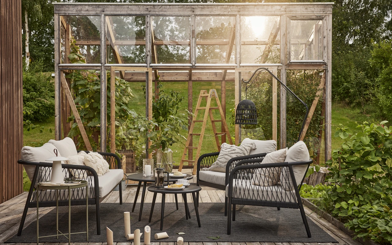 Barcelona - Utegrupp med soffa, 2 fåtöljer och bord - inspiration