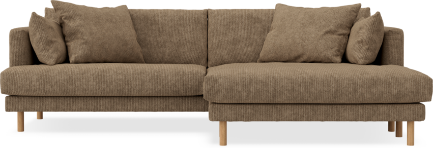 Harper - 4-sits med schäslong XL höger - Brun