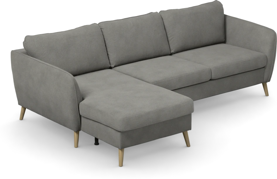 County - 3-sits soffa med flyttbar schäslong - Grå