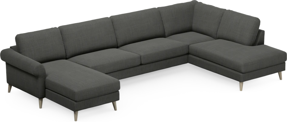 Bridge - 3-sits soffa med schäslong vänster och divan höger - Grå