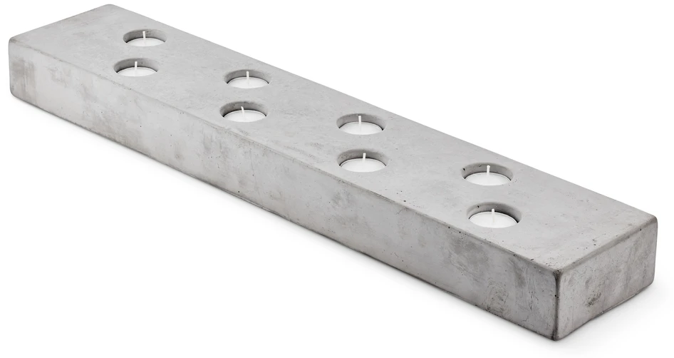 Chandelle - Ljusstake, 65x13x6, till rustikljus & värmeljus - Grå