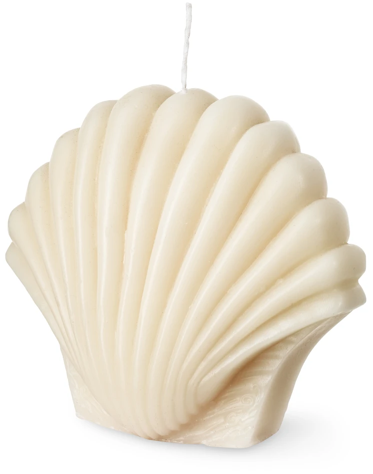 Snäcka - Dekorationsljus, H 11,3 cm - Beige