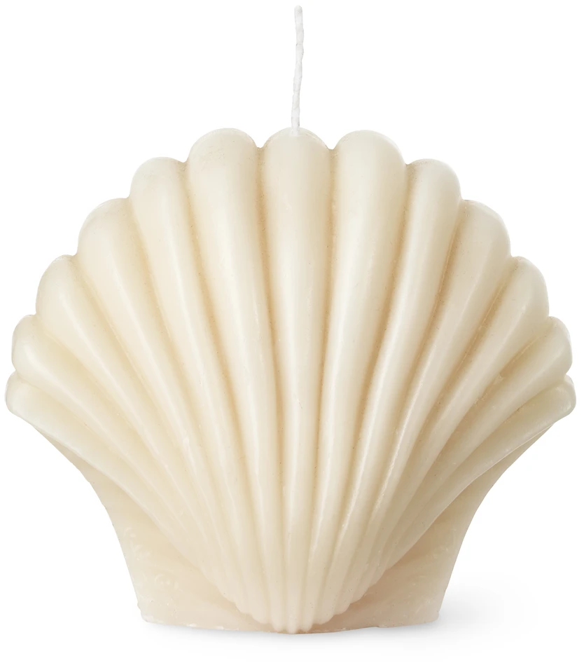 Snäcka - Dekorationsljus, H 11,3 cm - Beige