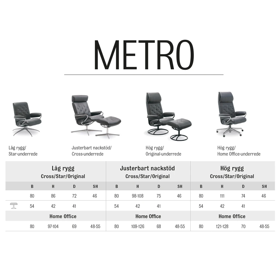 Stressless Metro - Fåtölj, låg - Svart