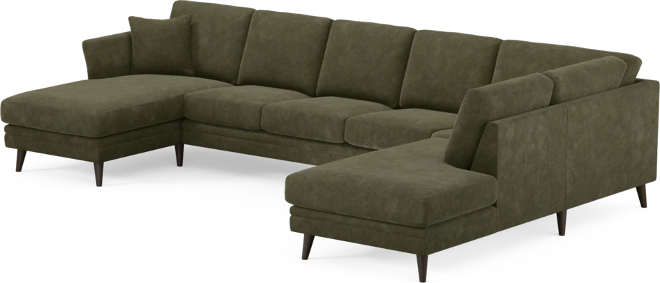 Eden - 3-sits soffa med schäslong vänster och divan höger - Grön