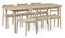 Edåsa - Matgrupp med 6 stolar Cord - Beige
