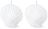 Snäcka - Dekorationsljus, H 7,3 cm, 2-pack - Vit