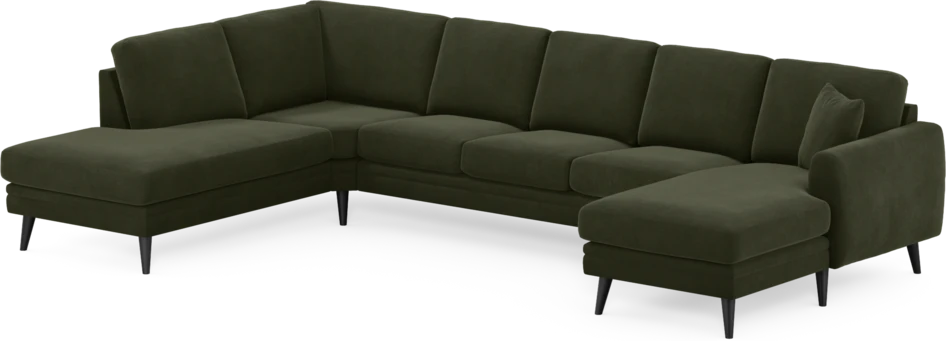 Eden - 3-sits soffa med divan vänster och schäslong höger - Grön