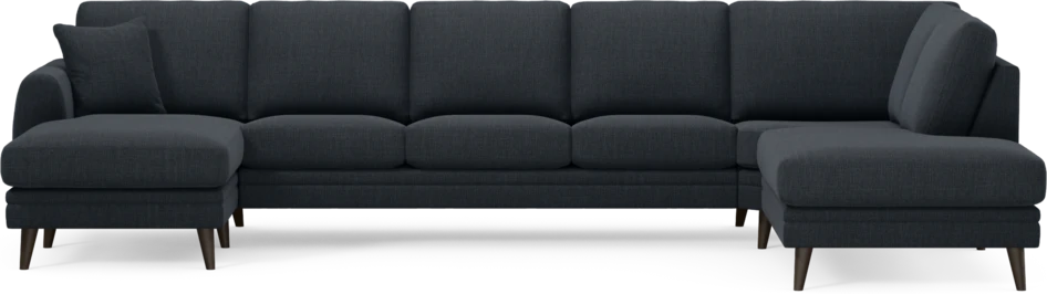 Eden - 3-sits soffa med schäslong vänster och divan höger - Blå