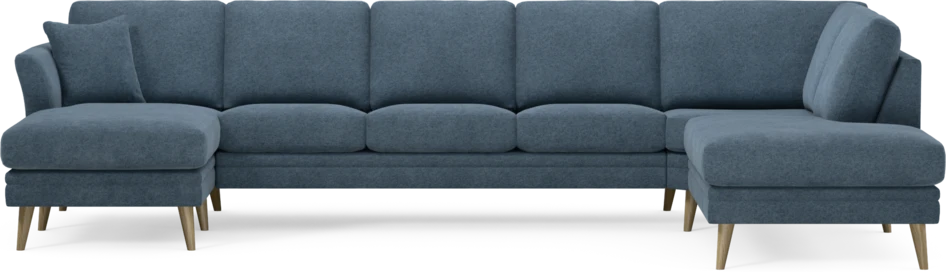 Eden - 3-sits soffa med schäslong vänster och divan höger - Blå