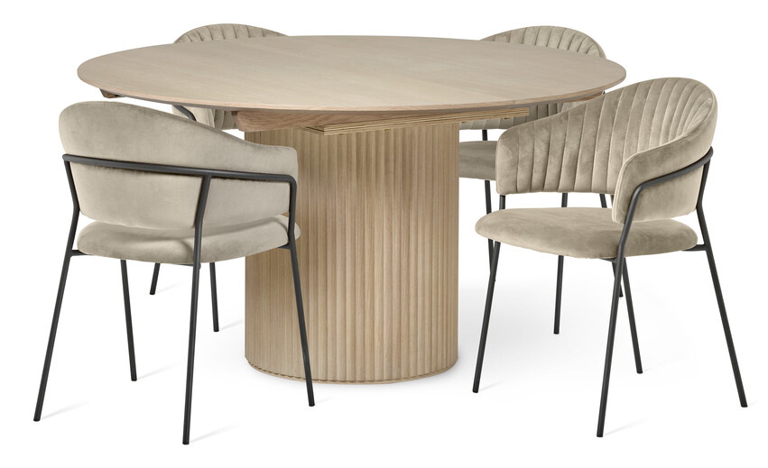 Cord - Matgrupp med 4 karmstolar Sharon - Beige