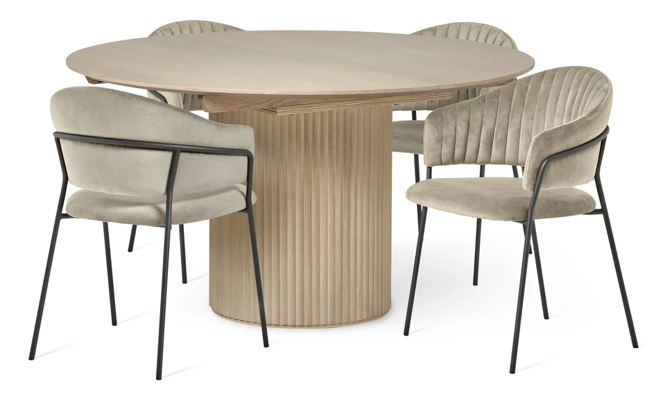 Cord - Matgrupp med 4 karmstolar Sharon - Beige