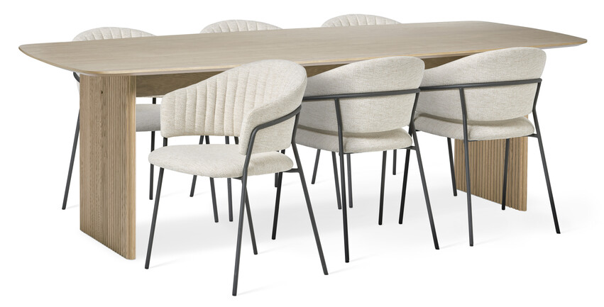 Cord - Matgrupp med 6 karmstolar Sharon - Beige