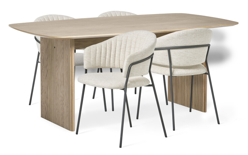 Cord - Matgrupp med 4 karmstolar Sharon - Beige