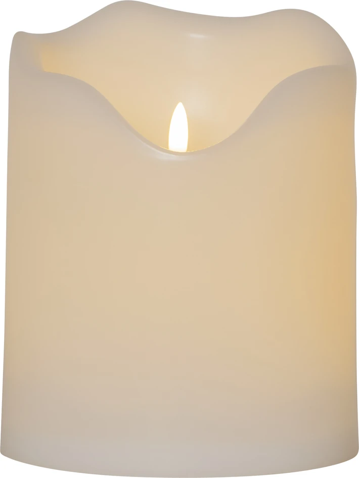 Flamme - LED-blockljus, Ø16 H20 cm - Vit